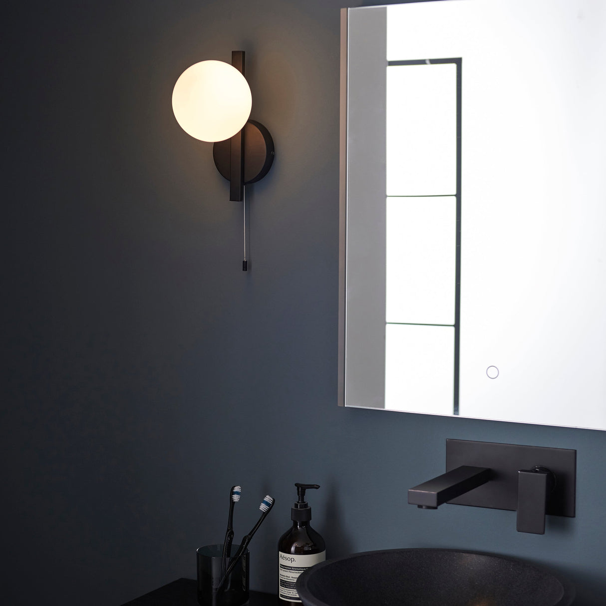 Amos Nebula Bathroom Wall Light Black – from Amos Lighting + Home