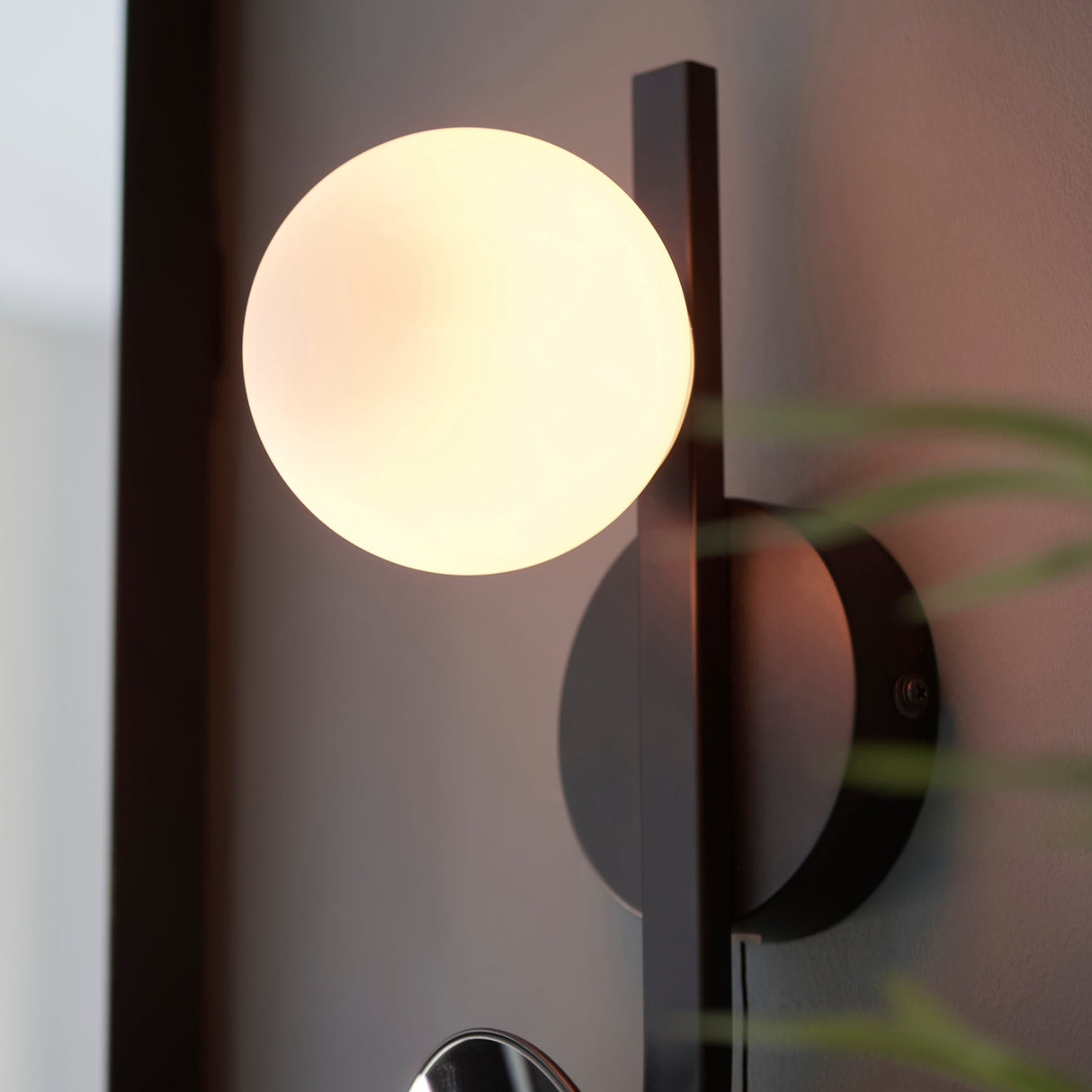 Amos Nebula Bathroom Wall Light with Mirror Black black – from Amos Lighting + Home