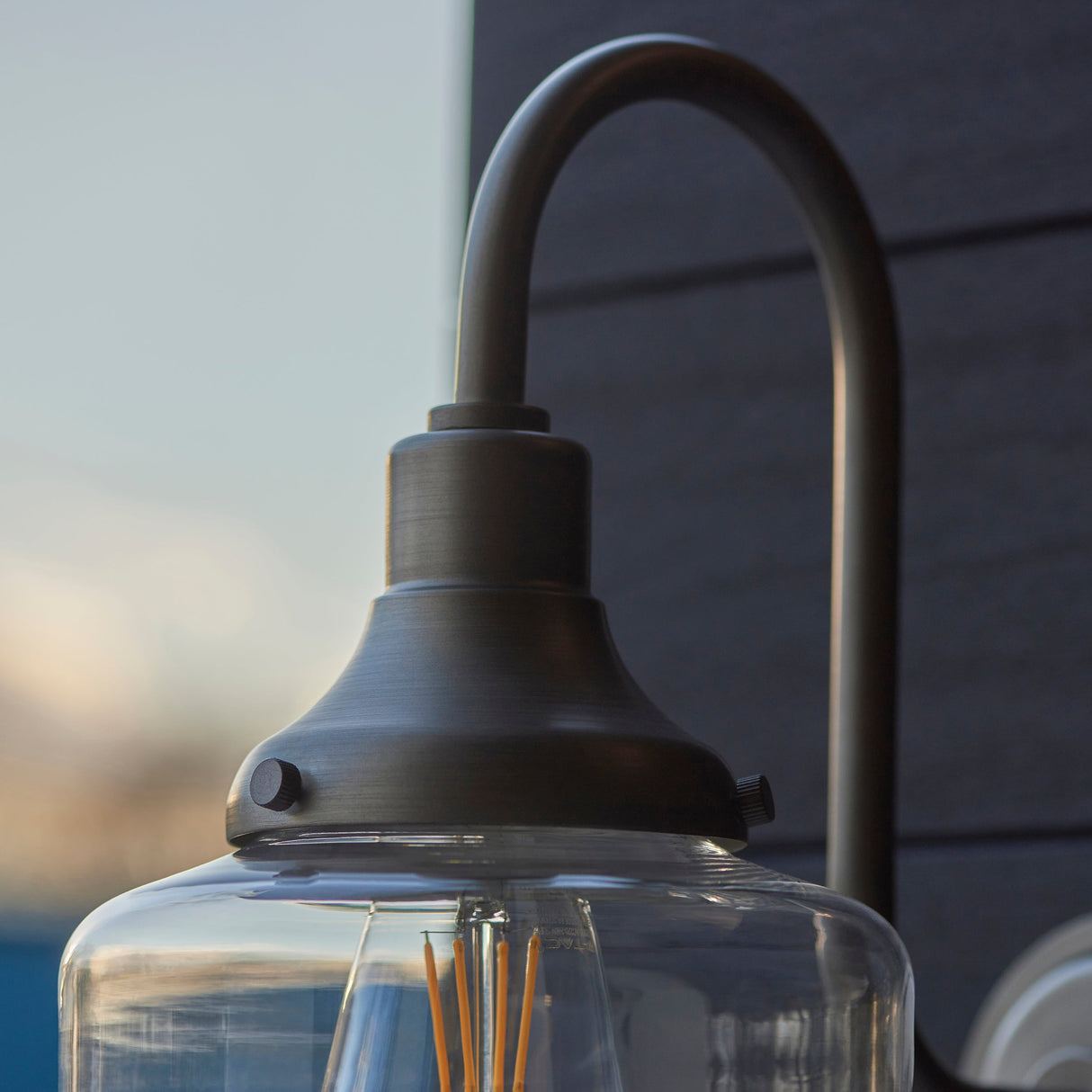 Amos Neptune Outdoor Wall Light Brushed Silver – from Amos Lighting + Home