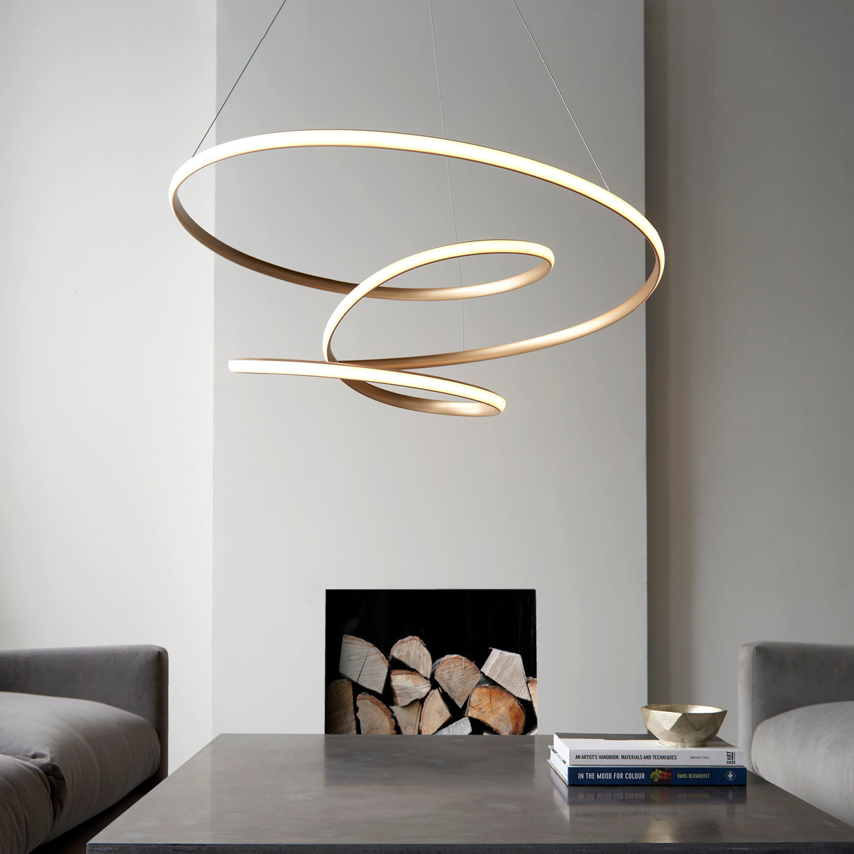 Amos Olympia A Satin Gold LED Pendant – from Amos Lighting + Home