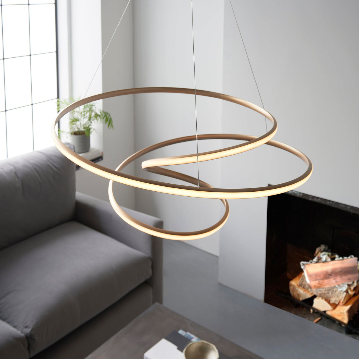 Amos Olympia A Satin Gold LED Pendant – from Amos Lighting + Home