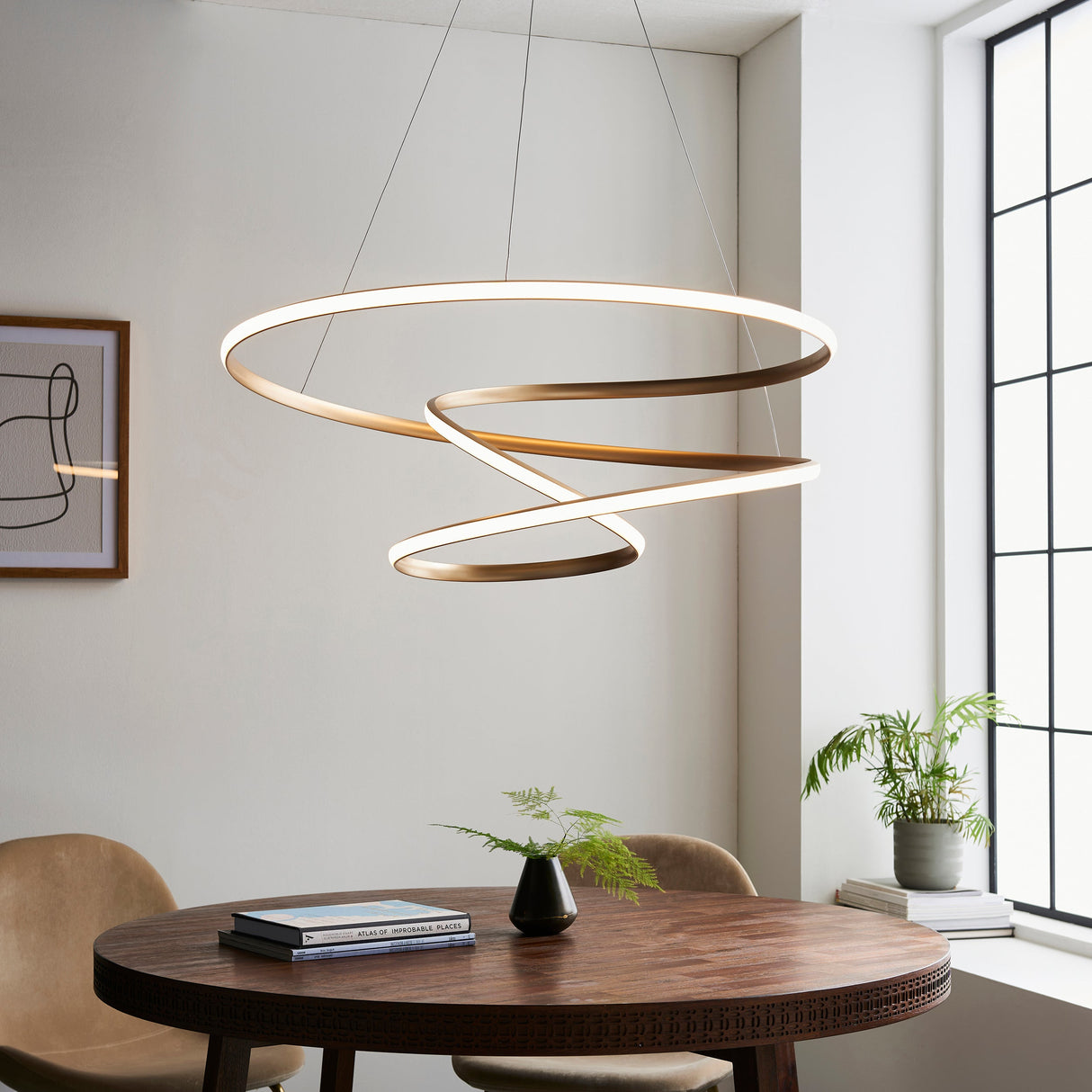 Amos Olympia A Satin Gold LED Pendant – from Amos Lighting + Home