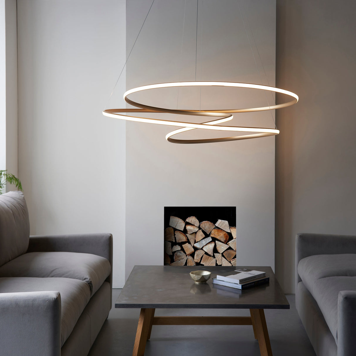 Amos Olympia B Satin Gold LED Pendant – from Amos Lighting + Home