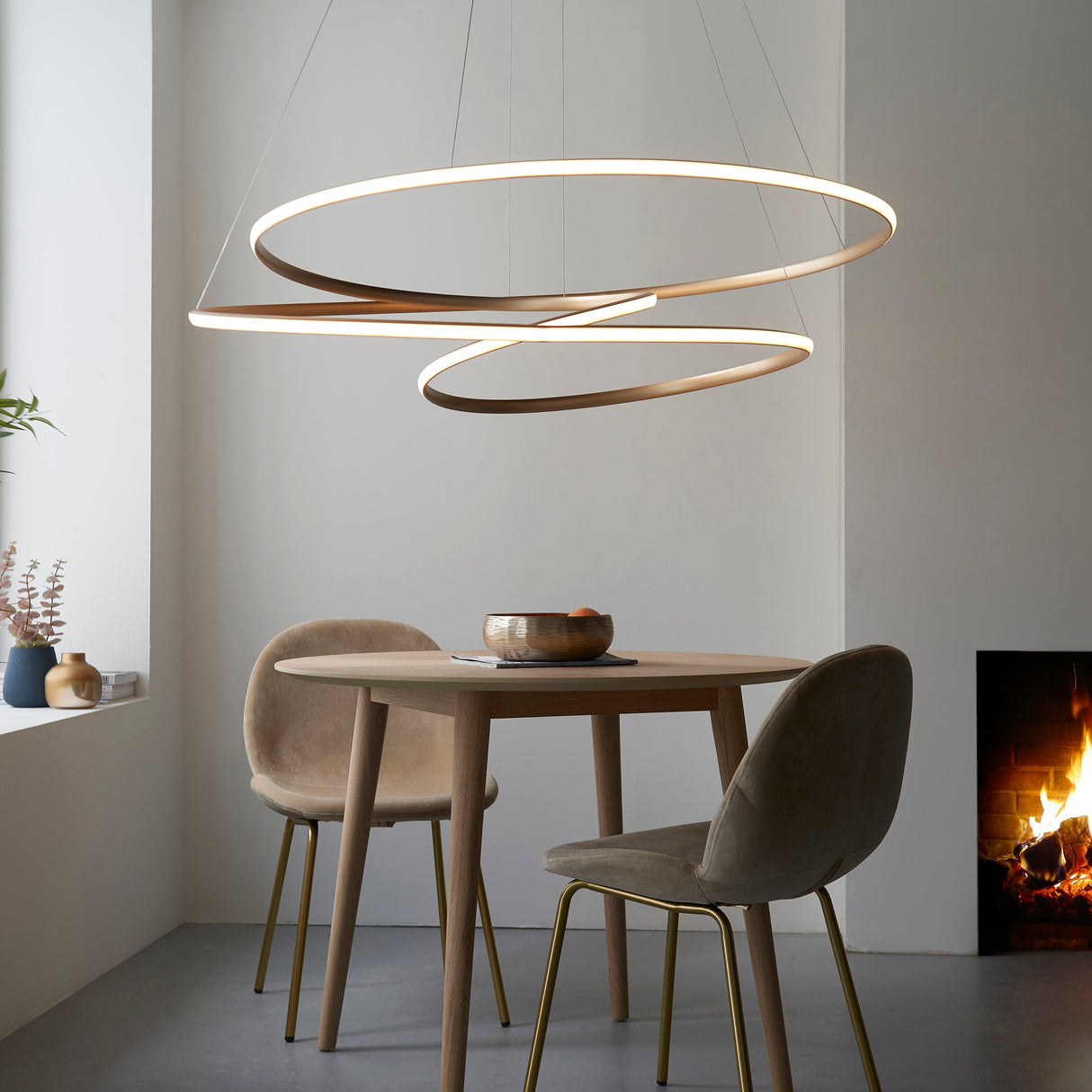Amos Olympia B Satin Gold LED Pendant – from Amos Lighting + Home