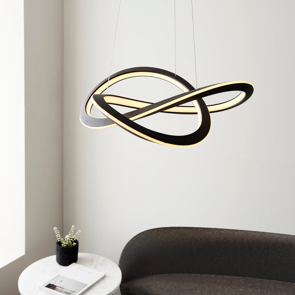 Amos Olympia B Textured Black LED Pendant – from Amos Lighting + Home