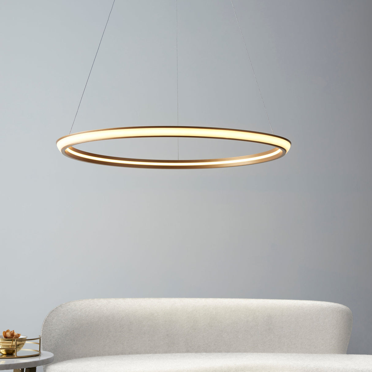 Amos Olympia D Satin Gold LED Pendant – from Amos Lighting + Home