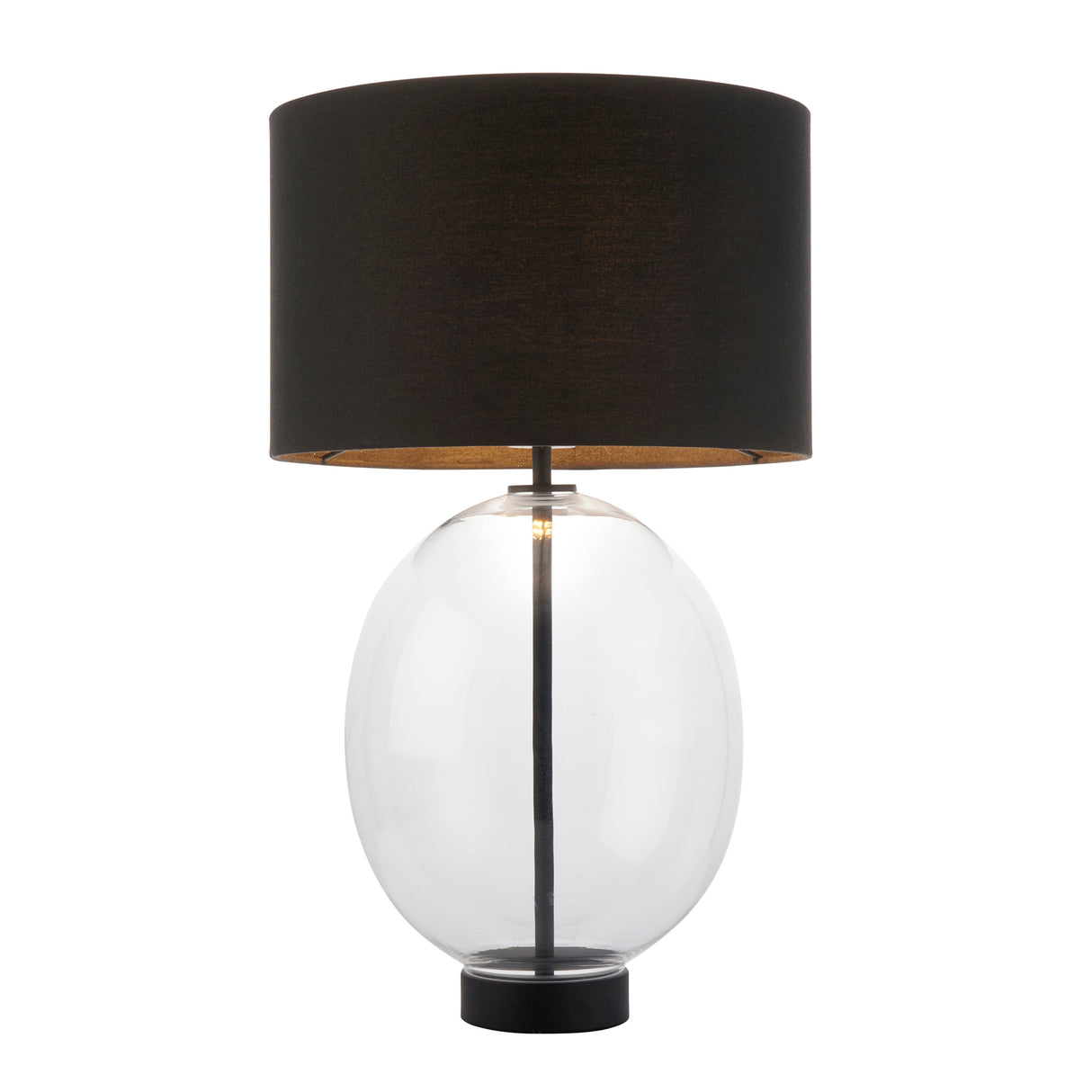 Amos Ovate Table Lamp Clear Glass with Black Shade – from Amos Lighting + Home