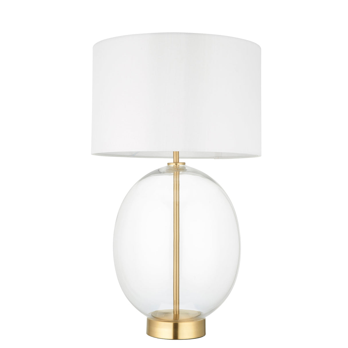 Amos Ovate Table Lamp Satin Brass with White Shade – from Amos Lighting + Home
