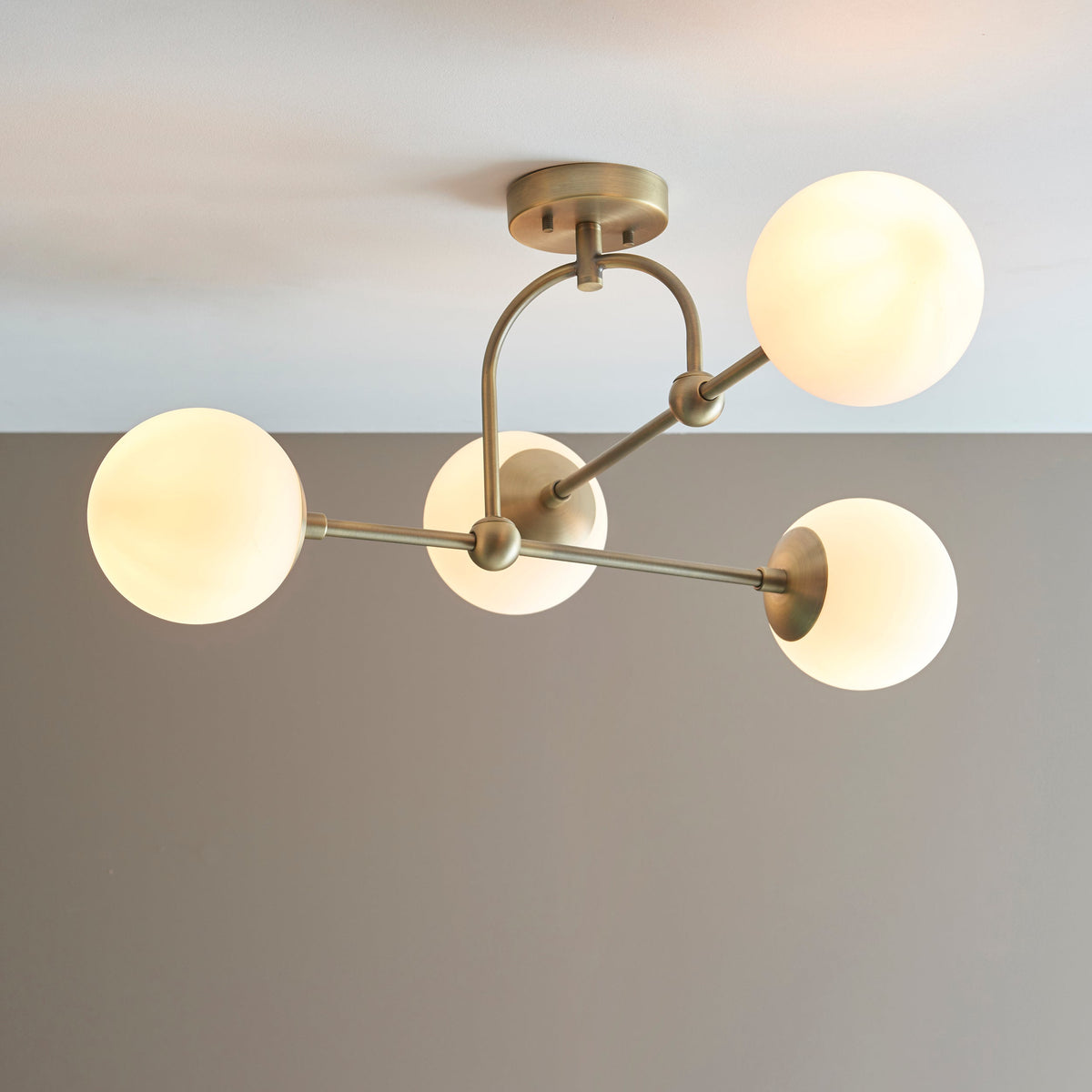 Curated visual reference: Visual Reference: Amos Penthouse Flush Ceiling Light Antique Brass