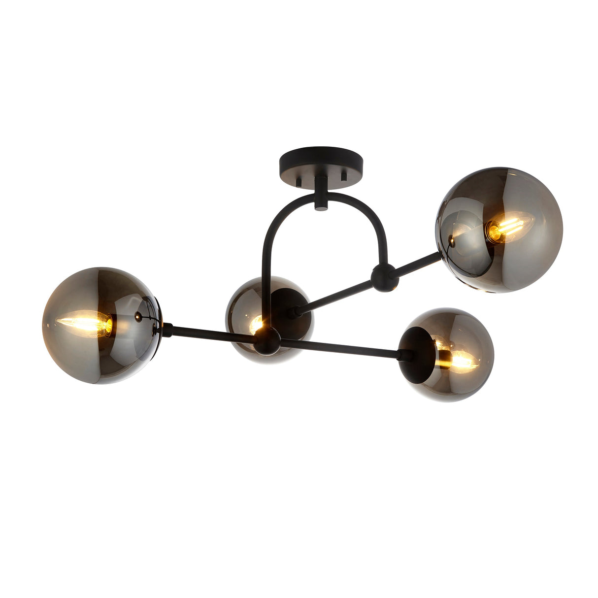 Amos Penthouse Flush Ceiling Light Black – from Amos Lighting + Home