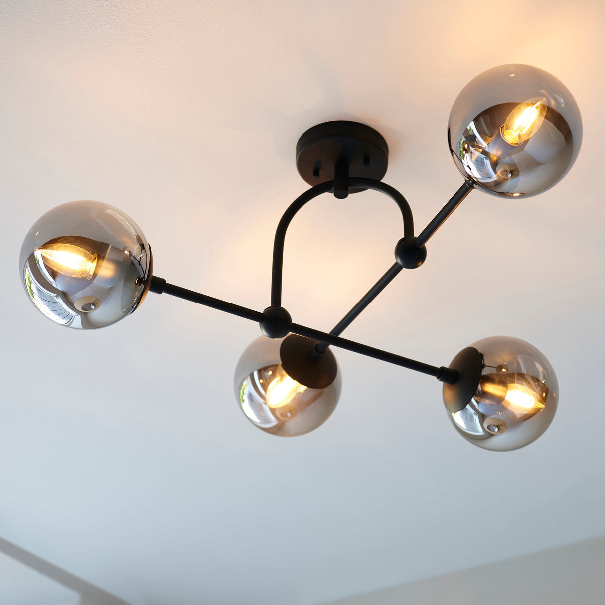 Amos Penthouse Flush Ceiling Light Black – from Amos Lighting + Home