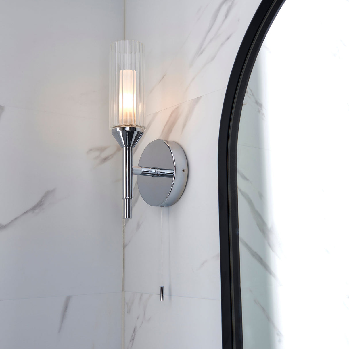 Amos Pluto Single Bathroom Wall Light Chrome – from Amos Lighting + Home