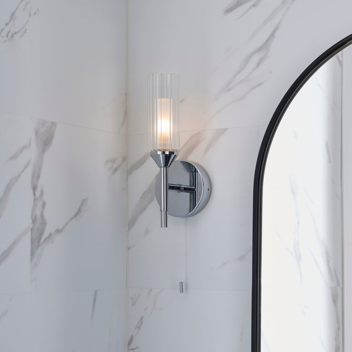 Amos Pluto Single Bathroom Wall Light Chrome – from Amos Lighting + Home
