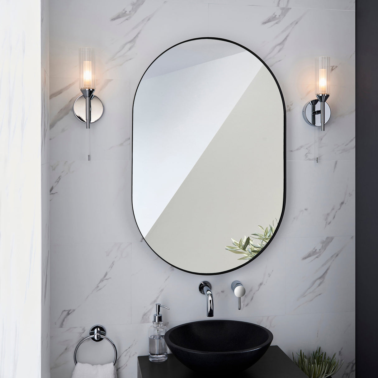 Amos Pluto Single Bathroom Wall Light Chrome – from Amos Lighting + Home