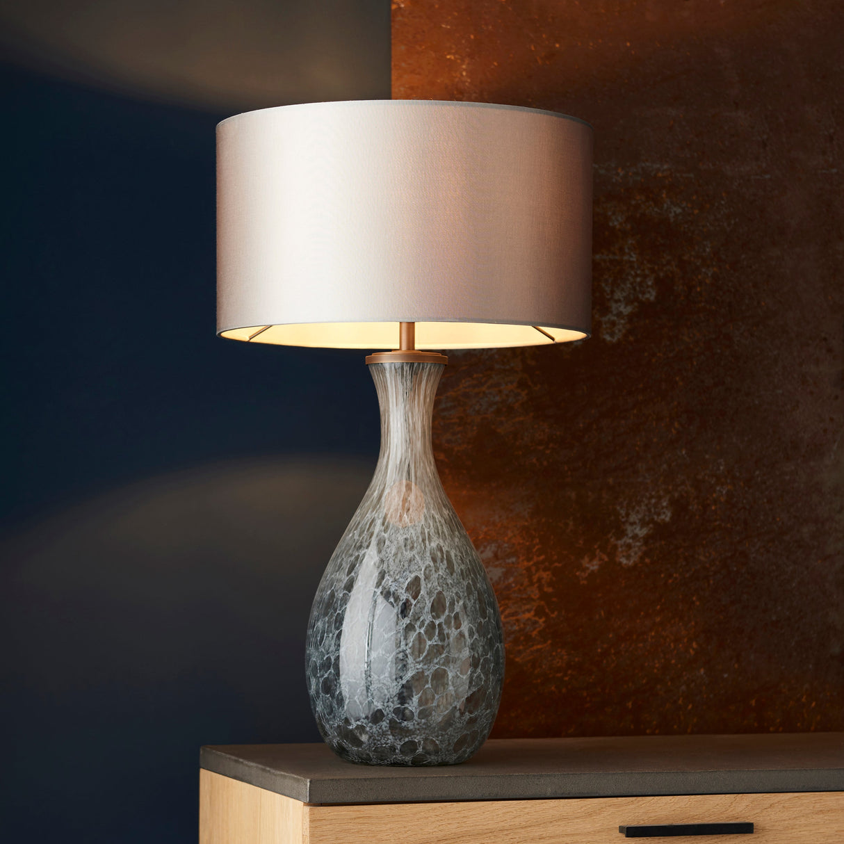 Amos Pomeroy Table Lamp White Artisan Glass – from Amos Lighting + Home