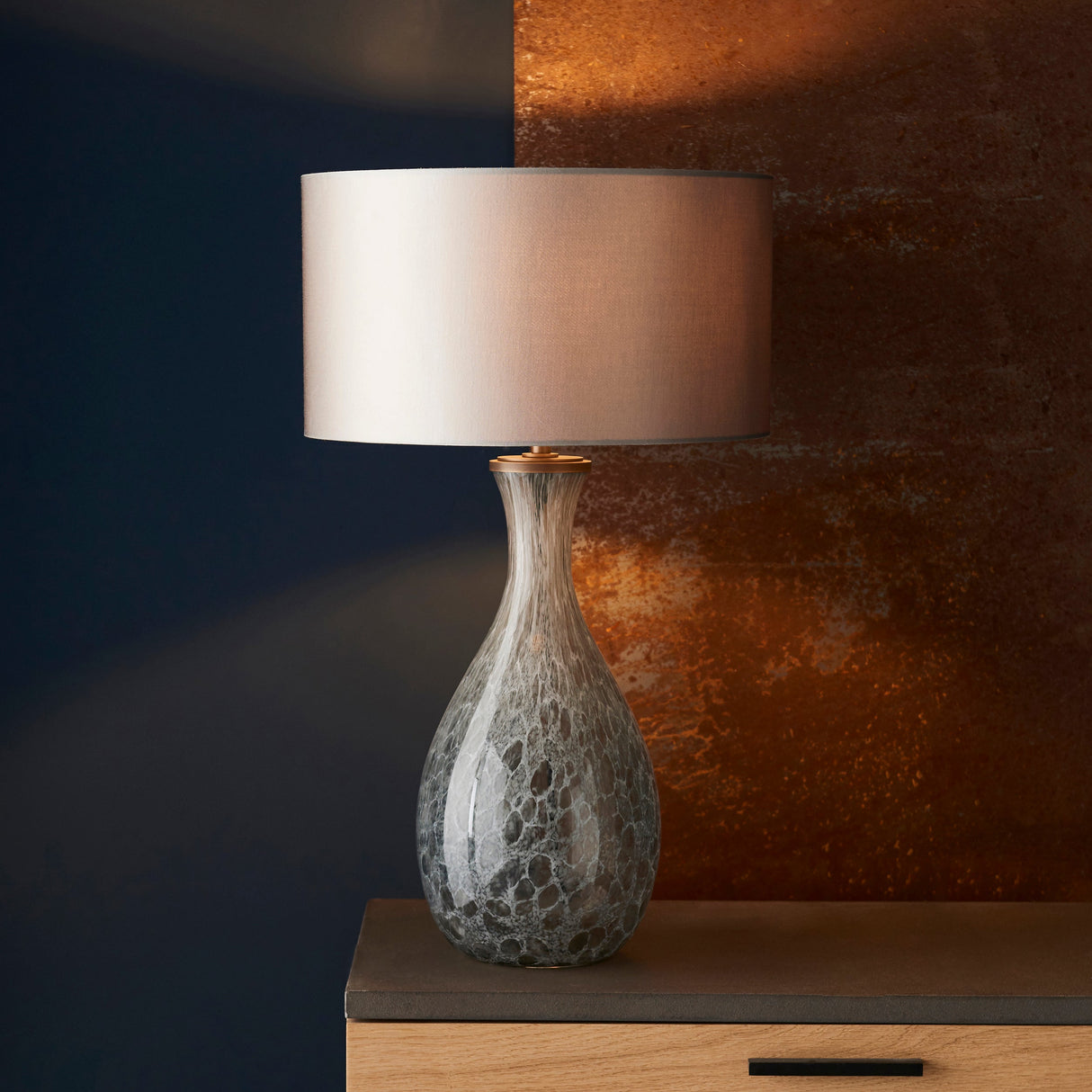 Amos Pomeroy Table Lamp White Artisan Glass – from Amos Lighting + Home