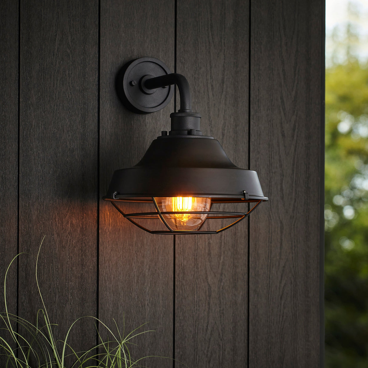 Amos Pontus Outdoor Wall Light Textured Black – from Amos Lighting + Home