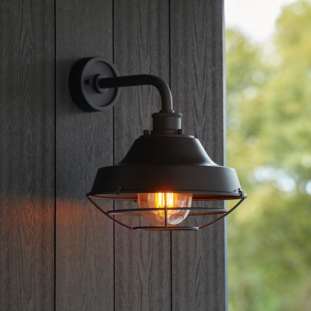 Amos Pontus Outdoor Wall Light Textured Black – from Amos Lighting + Home