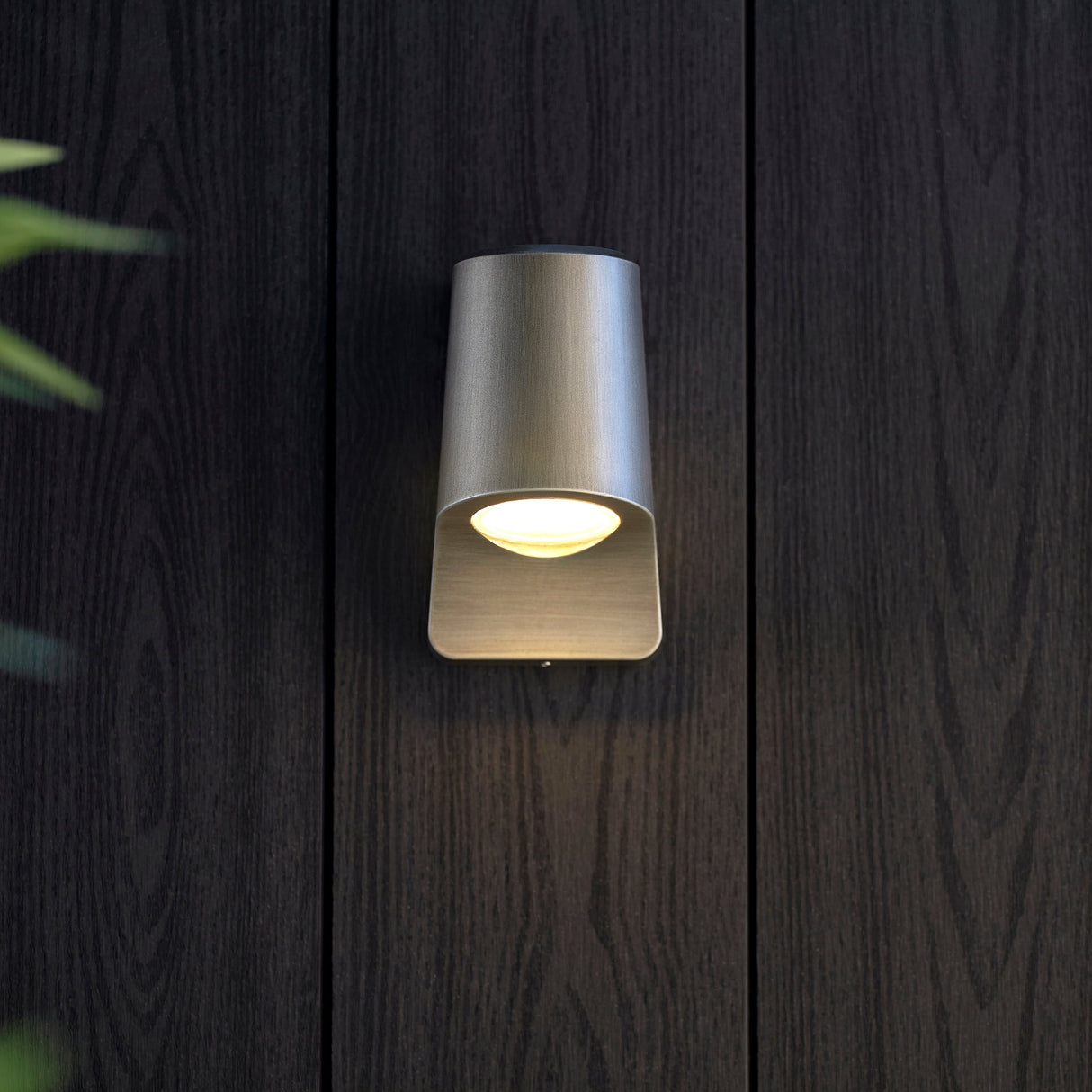 Amos Poseidon Outdoor Wall Light Brushed Silver – from Amos Lighting + Home