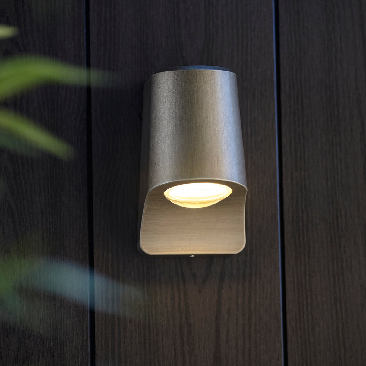 Amos Poseidon Outdoor Wall Light Brushed Silver – from Amos Lighting + Home