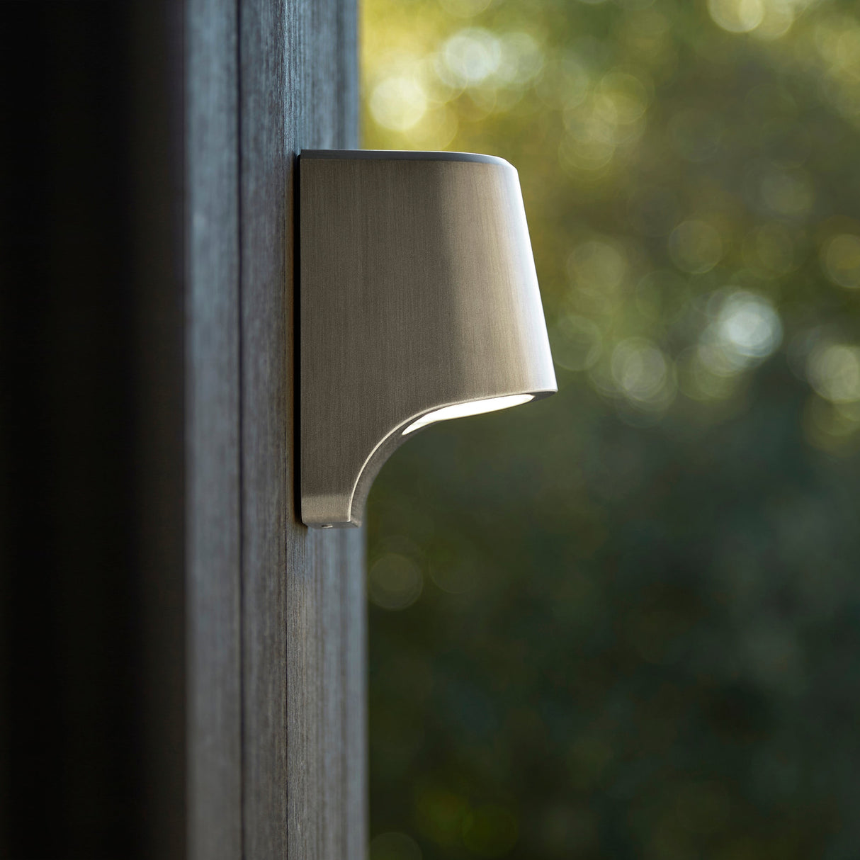 Amos Poseidon Outdoor Wall Light Brushed Silver – from Amos Lighting + Home