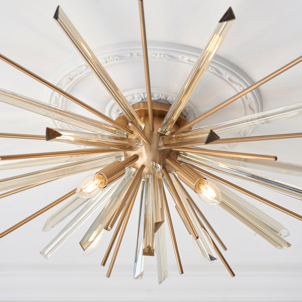 Amos Sandridge Flush Ceiling Light Antique Brass – from Amos Lighting + Home