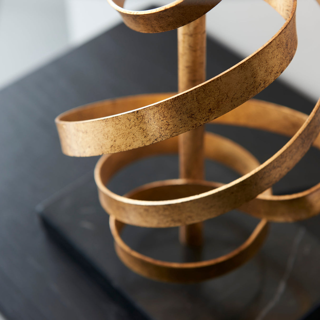 Amos Sennan Table Lamp Gold Leaf & Ivory Cotton – from Amos Lighting + Home