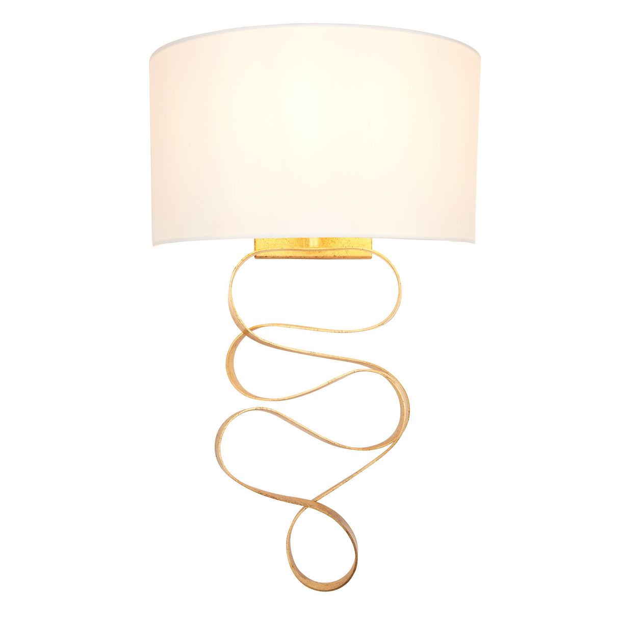 Amos Sennan Wall Light Gold Leaf & Ivory Cotton – from Amos Lighting + Home