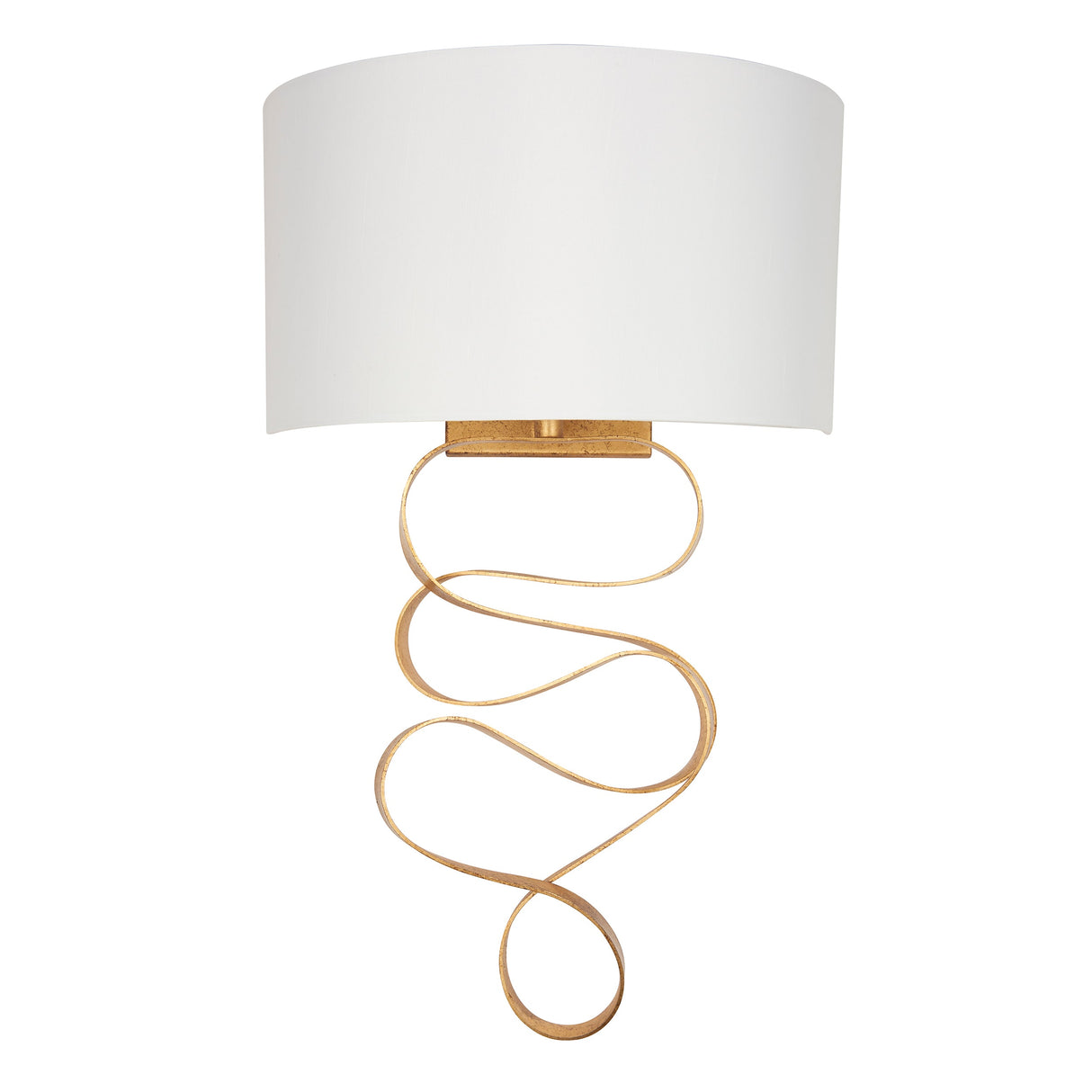 Amos Sennan Wall Light Gold Leaf & Ivory Cotton – from Amos Lighting + Home