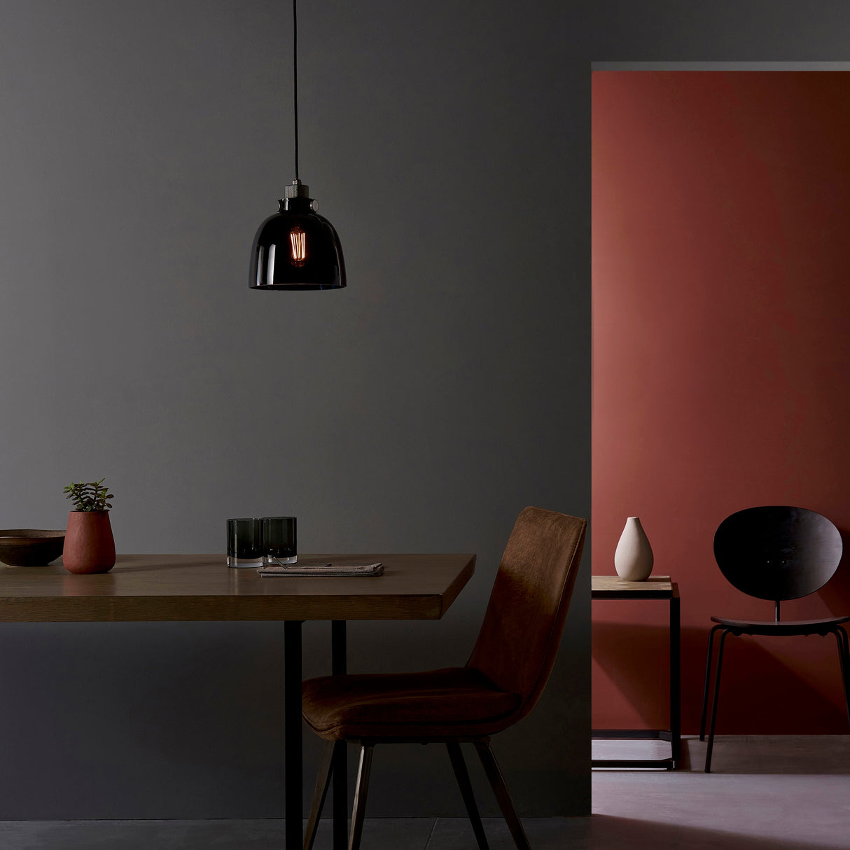 Amos Soho Pendant Black Tinted Glass – from Amos Lighting + Home