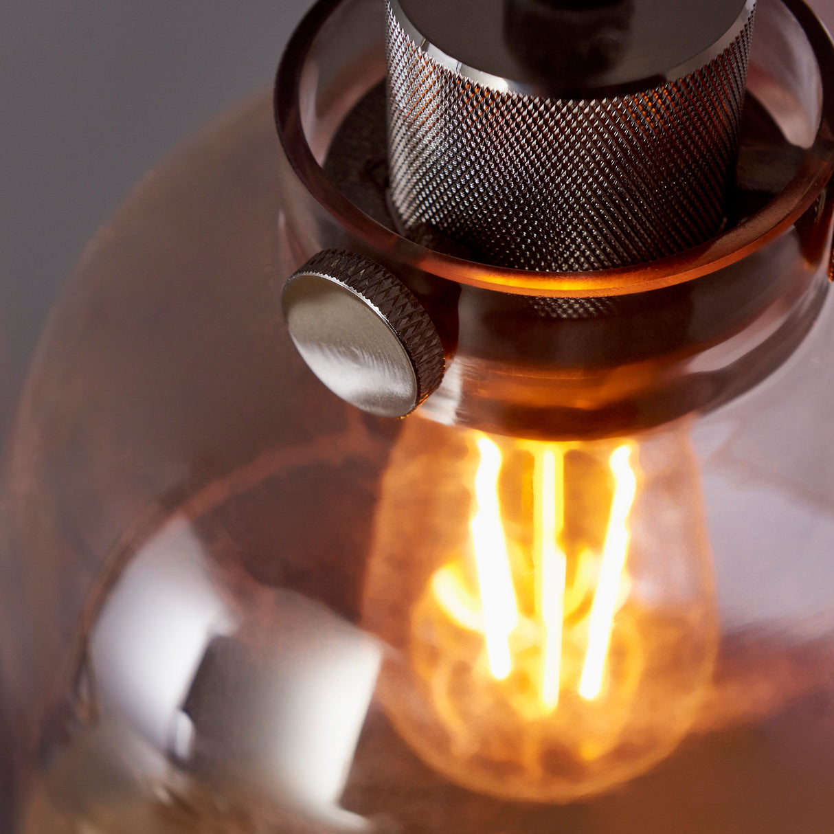 Amos Soho Pendant Smokey Grey Tinted Glass – from Amos Lighting + Home