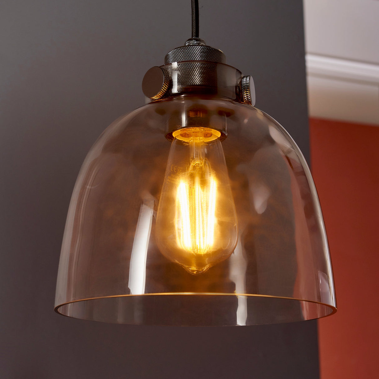 Amos Soho Pendant Smokey Grey Tinted Glass – from Amos Lighting + Home