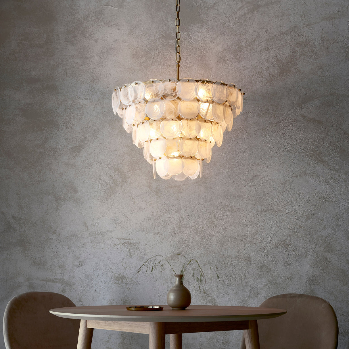 Amos Southgate Chandelier Antique Gold & White – from Amos Lighting + Home