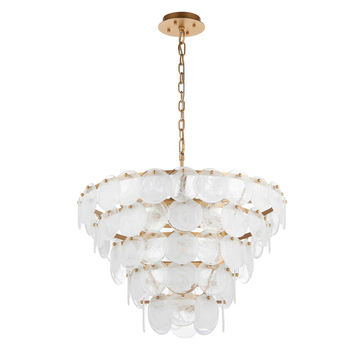 Amos Southgate Chandelier Antique Gold & White – from Amos Lighting + Home