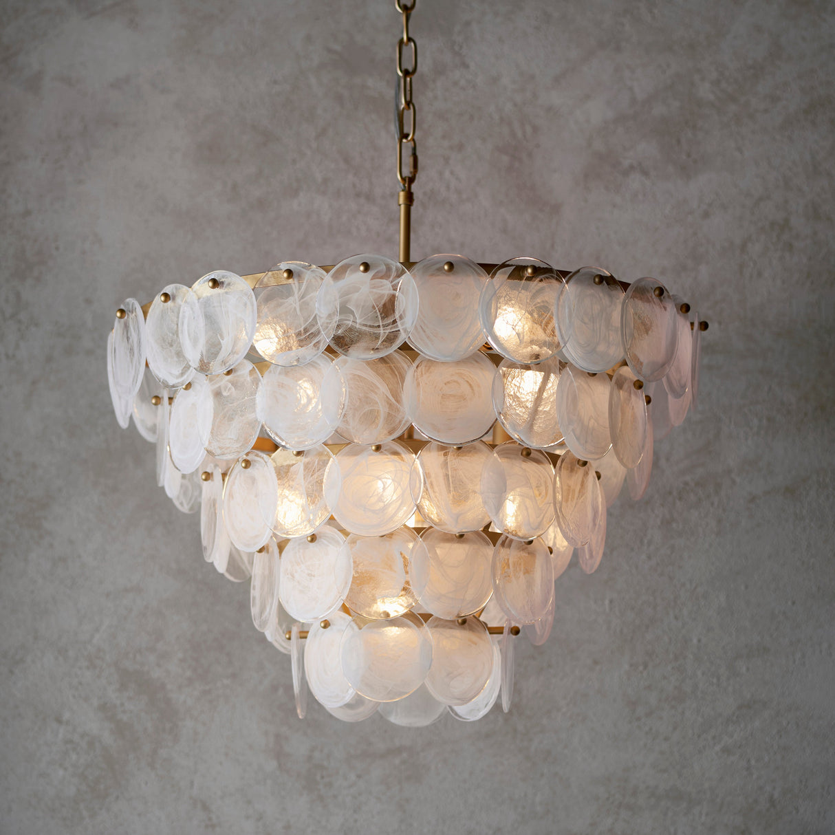 Amos Southgate Chandelier Antique Gold & White – from Amos Lighting + Home