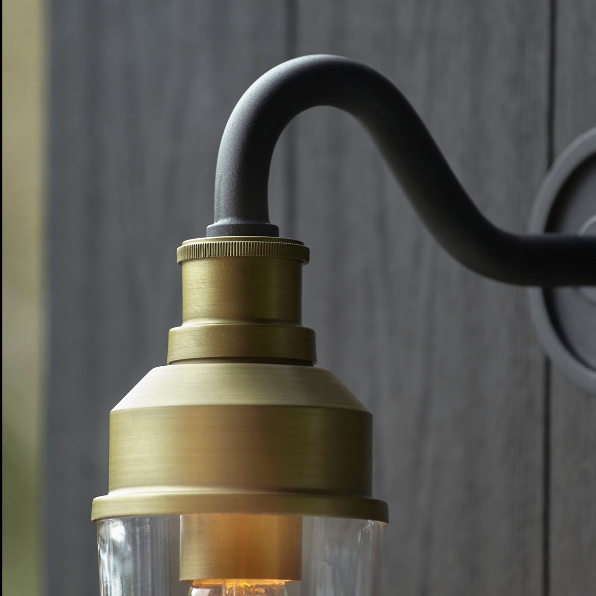 Amos Tethys Outdoor Wall Light Matt Black & Brushed Gold – from Amos Lighting + Home