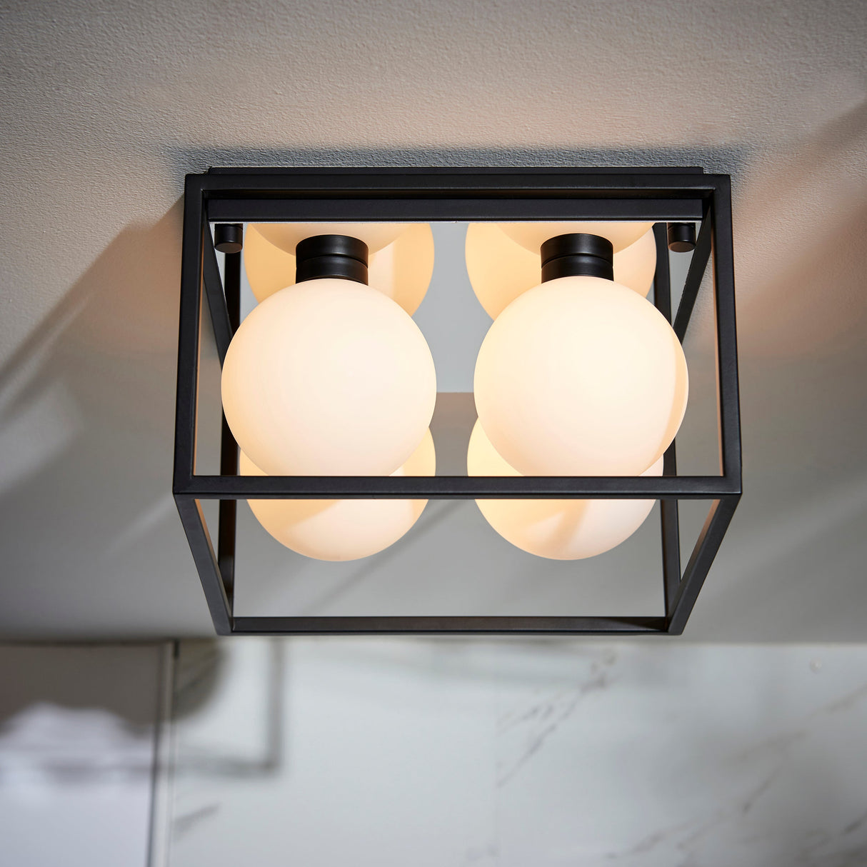 Amos Triton 4 Bathroom Ceiling Light Matt Black – from Amos Lighting + Home