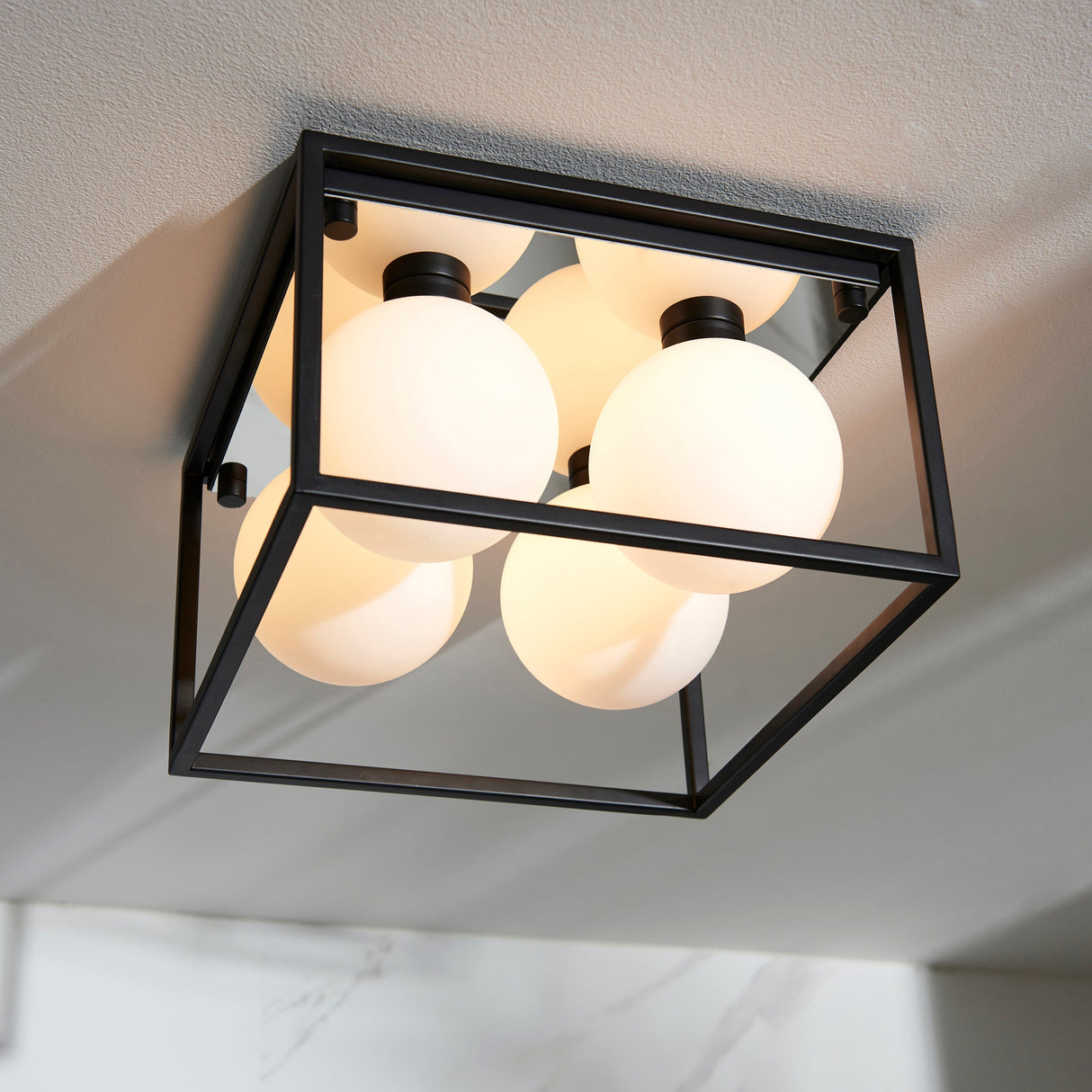 Amos Triton 4 Bathroom Ceiling Light Matt Black – from Amos Lighting + Home