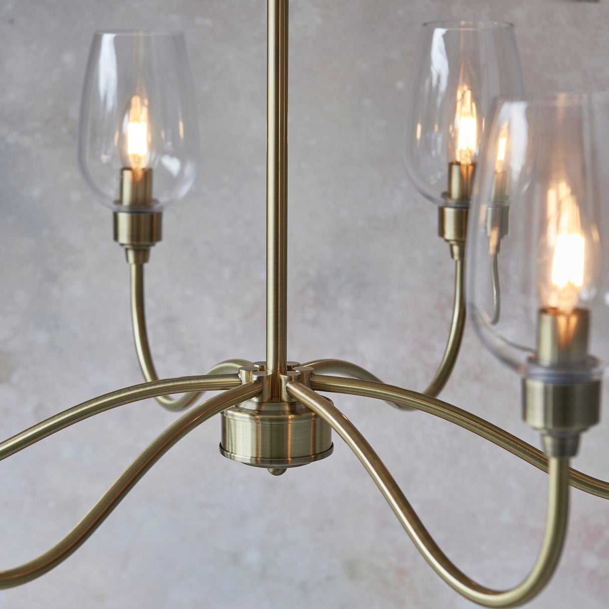 Amos Turret 6 Arm Chandelier Antique Brass – from Amos Lighting + Home