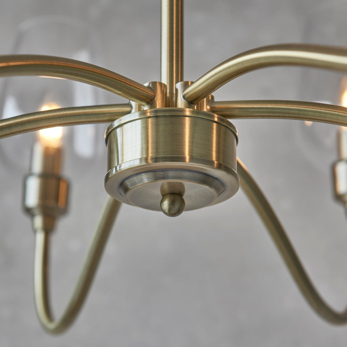 Amos Turret 6 Arm Chandelier Antique Brass – from Amos Lighting + Home