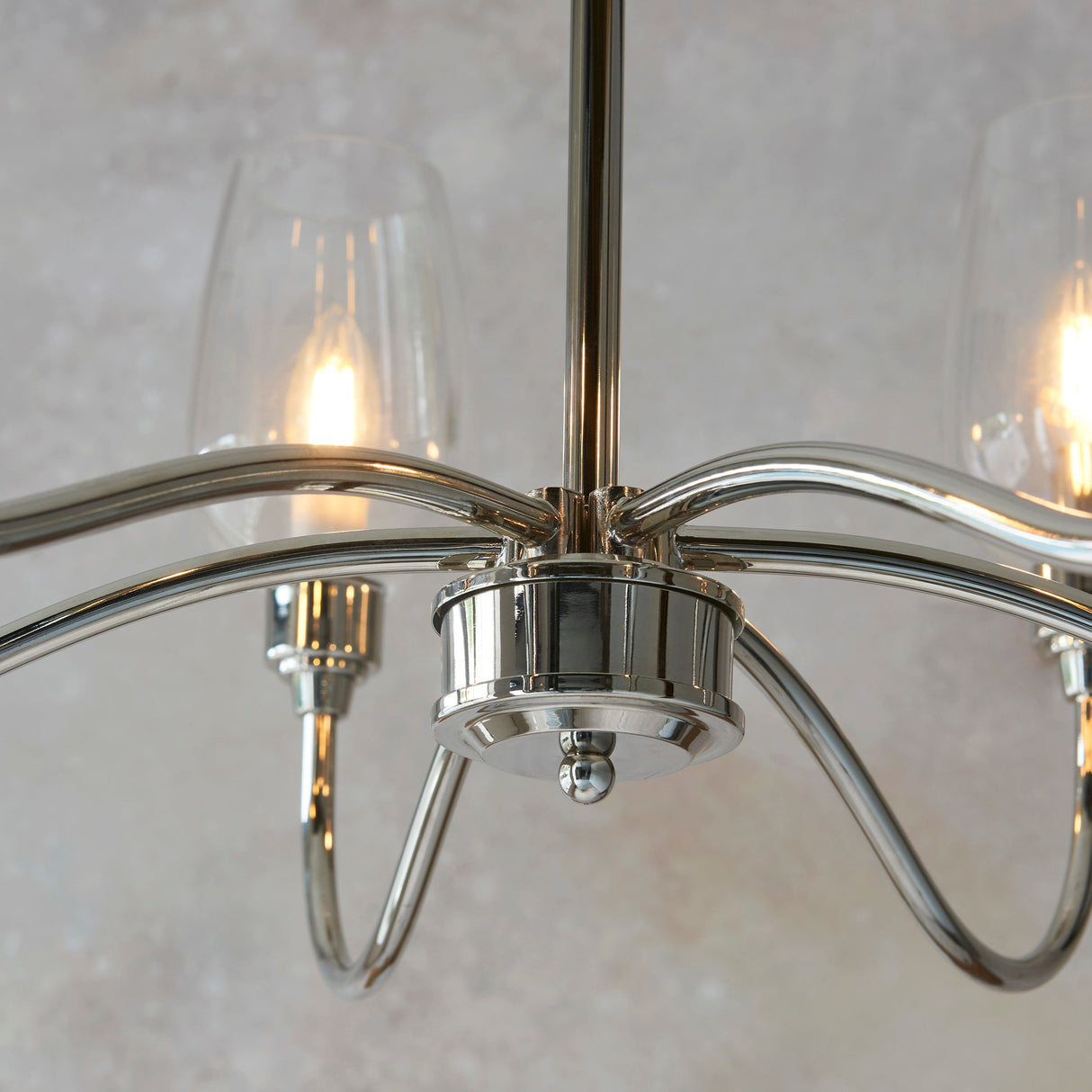 Amos Turret 6 Arm Chandelier Polished Nickel – from Amos Lighting + Home