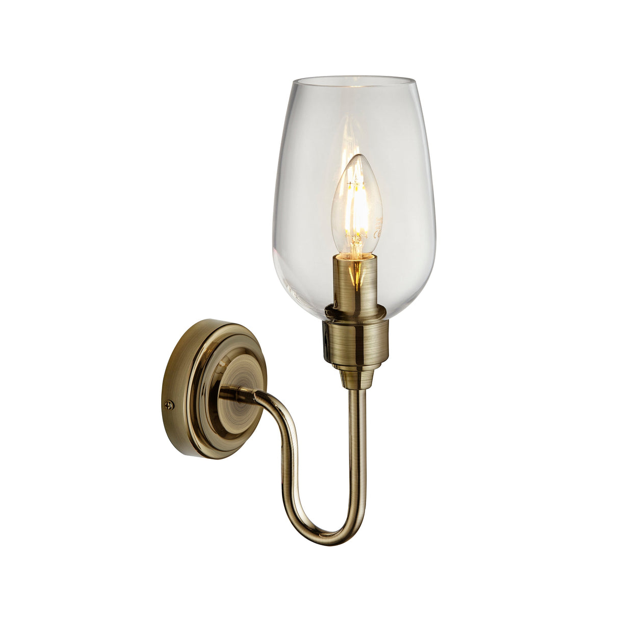 Amos Turret Single Wall Light Antique Brass – from Amos Lighting + Home