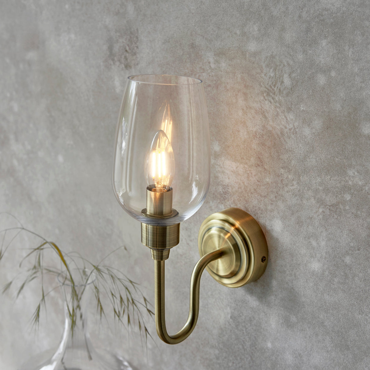 Amos Turret Single Wall Light Antique Brass – from Amos Lighting + Home