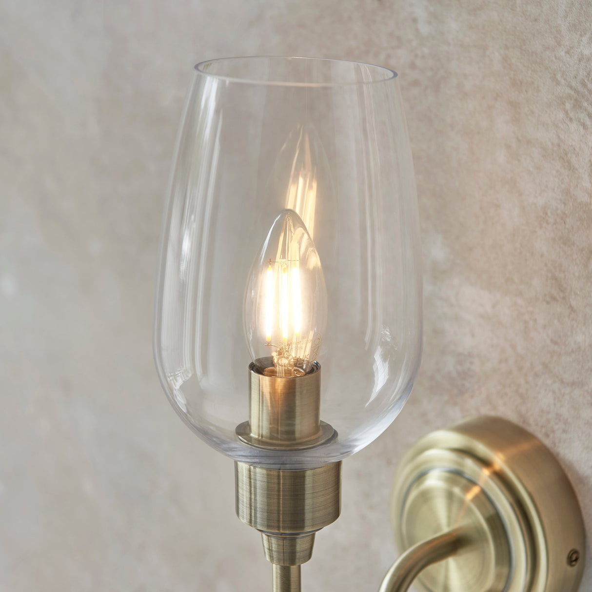 Amos Turret Single Wall Light Antique Brass – from Amos Lighting + Home