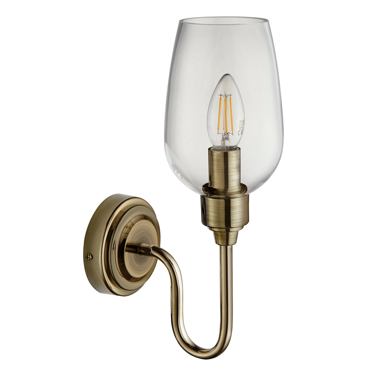 Amos Turret Single Wall Light Antique Brass – from Amos Lighting + Home