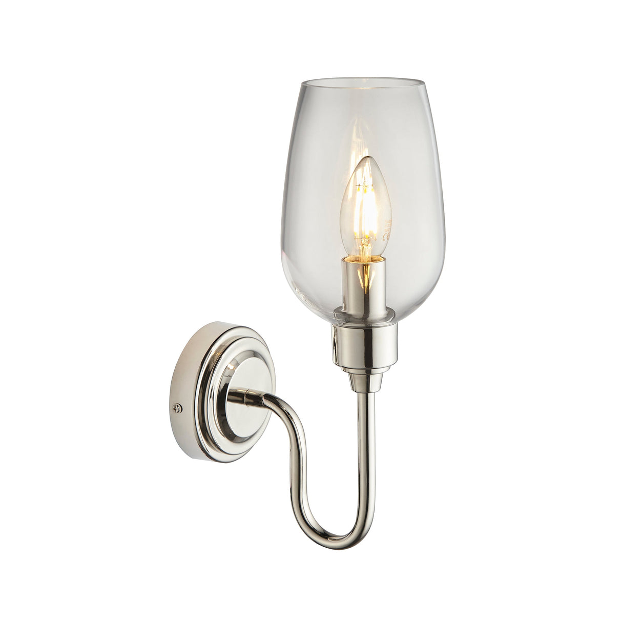 Amos Turret Single Wall Light Polished Nickel – from Amos Lighting + Home