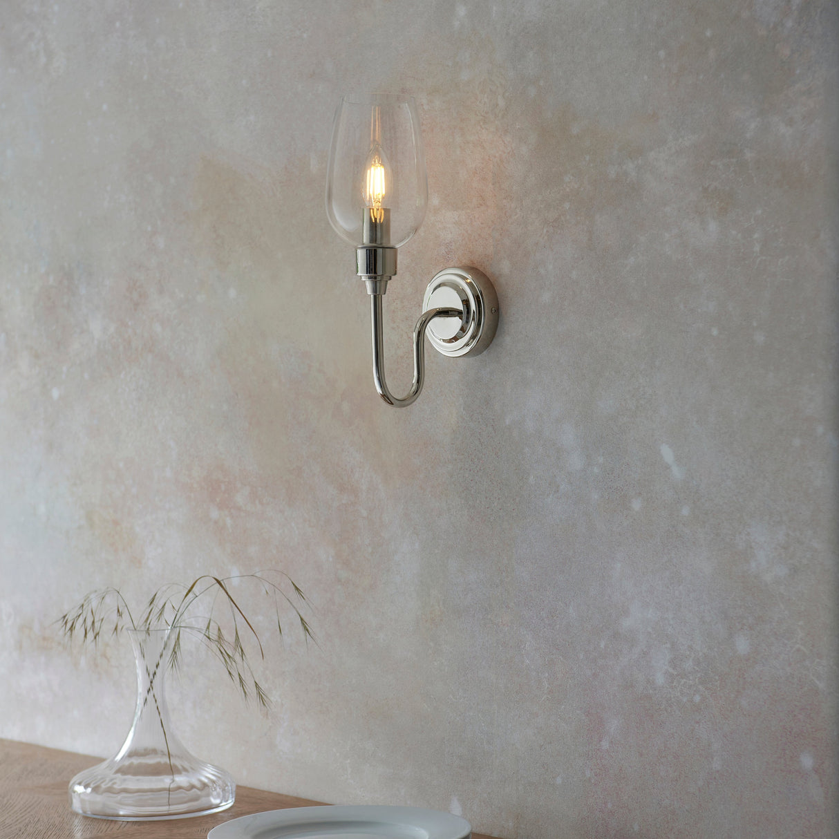 Amos Turret Single Wall Light Polished Nickel – from Amos Lighting + Home