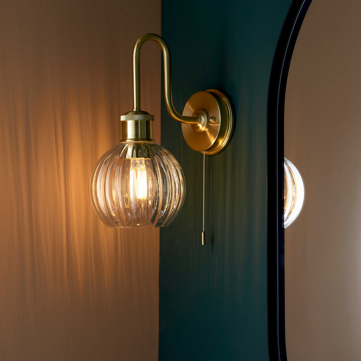 Amos Umber Bathroom Wall Light Satin Brass – from Amos Lighting + Home