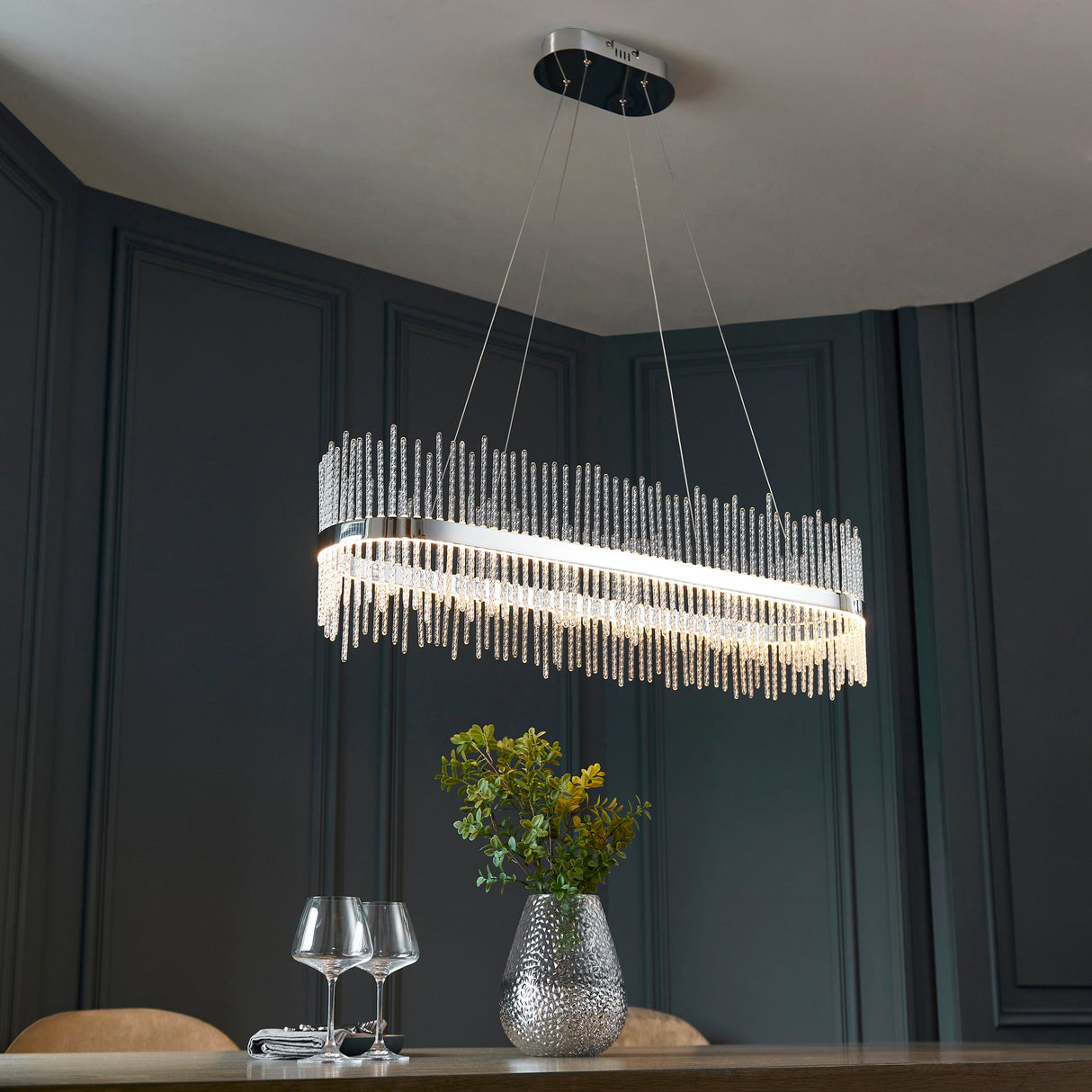 Amos Vanburgh Bar Chandelier Chrome – from Amos Lighting + Home