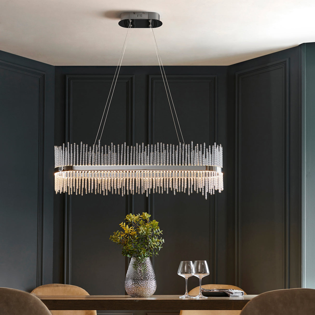 Amos Vanburgh Bar Chandelier Chrome – from Amos Lighting + Home